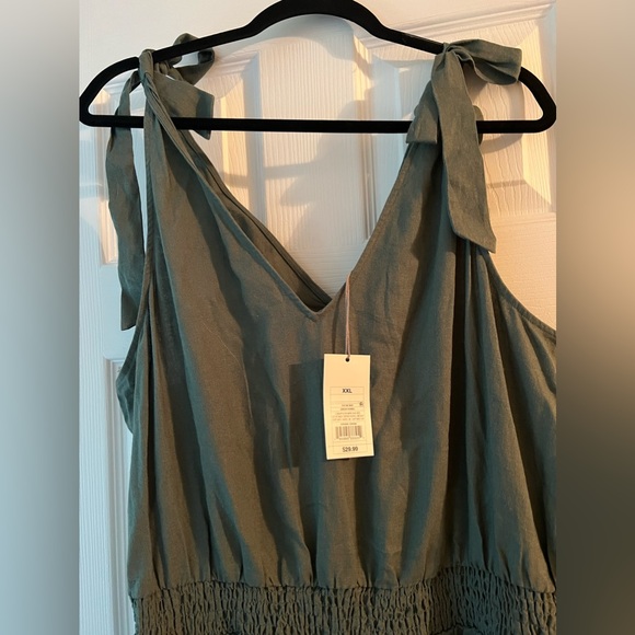 XXL “a new day” jumpsuit. Khaki green. - Picture 3 of 3